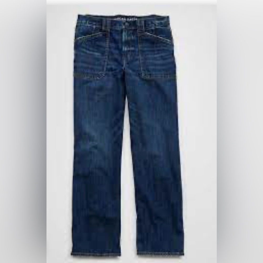 American Eagle NWT Stovepipe Dark Wash Denim Jeans SZ 18 R - Picture 3 of 11